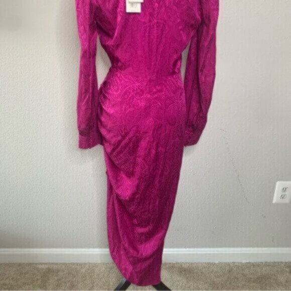 NWT Veronica Beard Weiss Side Ruffle Long Sleeve Silk Blend Dress - Picture 15 of 15